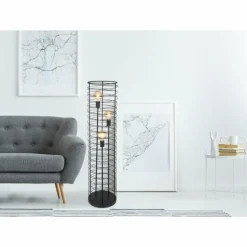 Lampes Industrielles-Luminaires Globo Lighting Lampadaire Globo TILLY Noir, 3 lumières