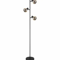 Suspension Verre Fumé-Luminaires Globo Lighting Lampadaire Globo TOKKI Noir, 3 lumières