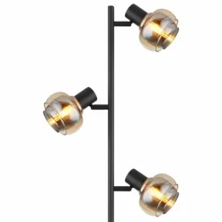 Suspension Verre Fumé-Luminaires Globo Lighting Lampadaire Globo TOKKI Noir, 3 lumières