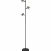 Suspension Verre Fumé-Luminaires Globo Lighting Lampadaire Globo TRABBY Noir, 3 lumières