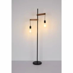 Lampes En Tissu-Luminaires Globo Lighting Lampadaire Globo VISSO Brun, Noir, 2 lumières