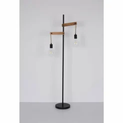 Lampes En Tissu-Luminaires Globo Lighting Lampadaire Globo VISSO Brun, Noir, 2 lumières