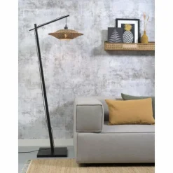 Style Boho-Chic-Good & Mojo Lampadaire BALI Noir, 1 lumière