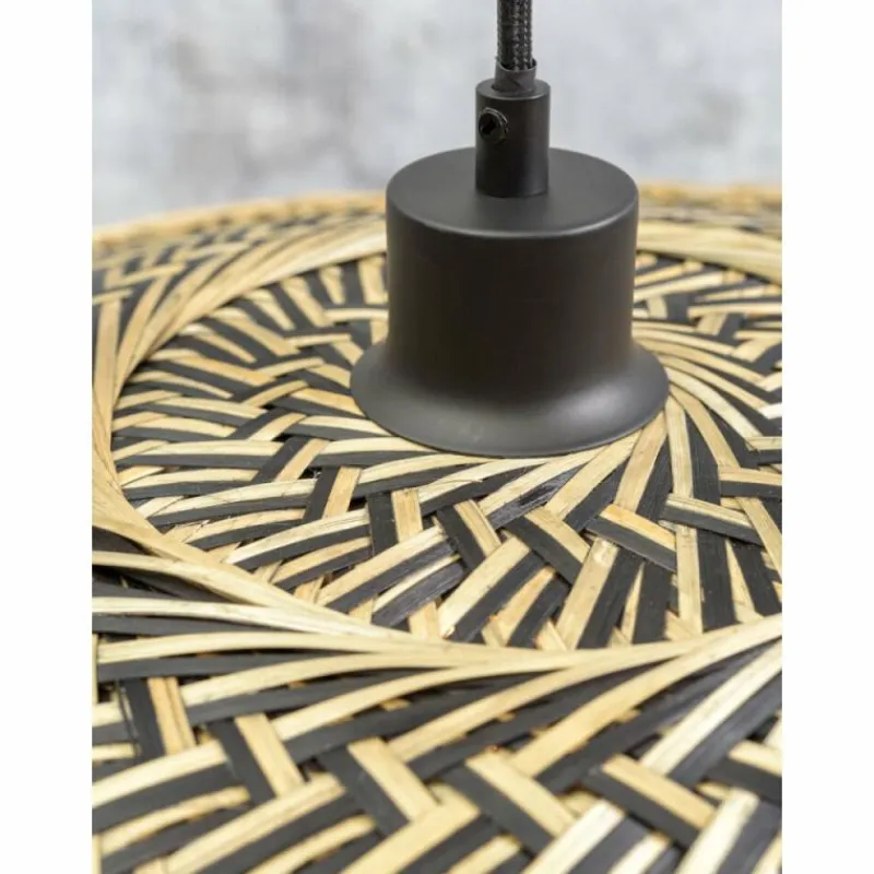 Style Boho-Chic-Good & Mojo Lampadaire BALI Noir, 1 lumière