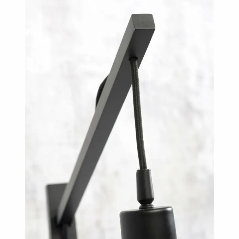 Style Boho-Chic-Good & Mojo Lampadaire BALI Noir, 1 lumière