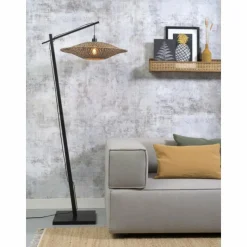 Style Boho-Chic-Good & Mojo Lampadaire BALI Noir, 1 lumière