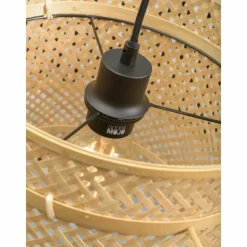 Style Boho-Chic-Good & Mojo Lampadaire Bhutan Noir, 1 lumière