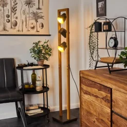 Lampes Dorées-hofstein Lampadaire Gressot Brun, Gris, 3 lumières