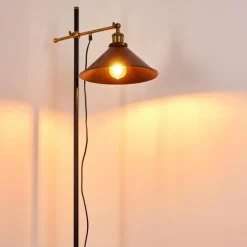 Lampes Dorées-hofstein Lampadaire Gudem Noir doré, 1 lumière