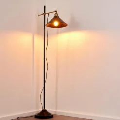 Lampes Dorées-hofstein Lampadaire Gudem Noir doré, 1 lumière