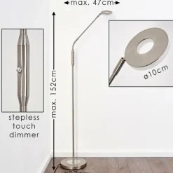 hofstein Lampadaire Gulkana LED Nickel mat, 1 lumière, Changeur de couleurs