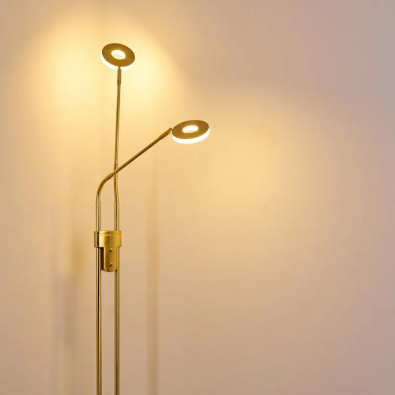 Lampes Dorées-hofstein Lampadaire Gulkana LED Or, 2 lumières