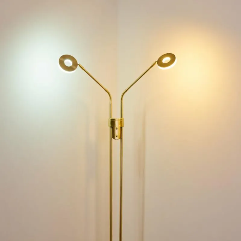 Lampes Dorées-hofstein Lampadaire Gulkana LED Or, 2 lumières