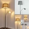 Lampes En Tissu-hofstein Lampadaire Gunstock Nickel mat, 2 lumières