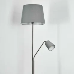 Lampes En Tissu-hofstein Lampadaire Gunstock Nickel mat, 2 lumières