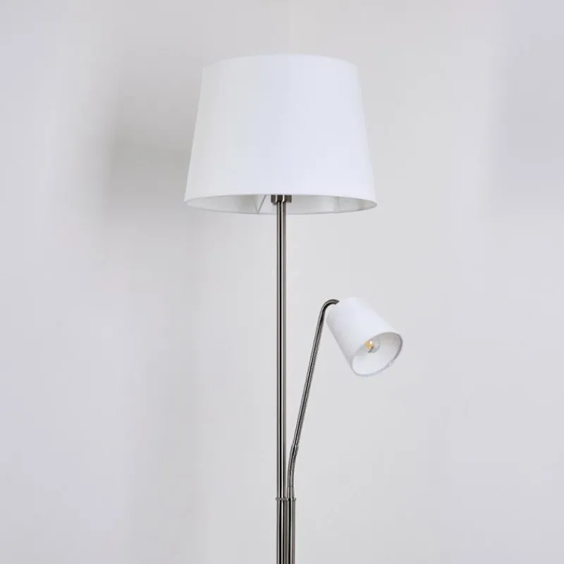 Lampes En Tissu-hofstein Lampadaire Gunstock Nickel brillant, 2 lumières