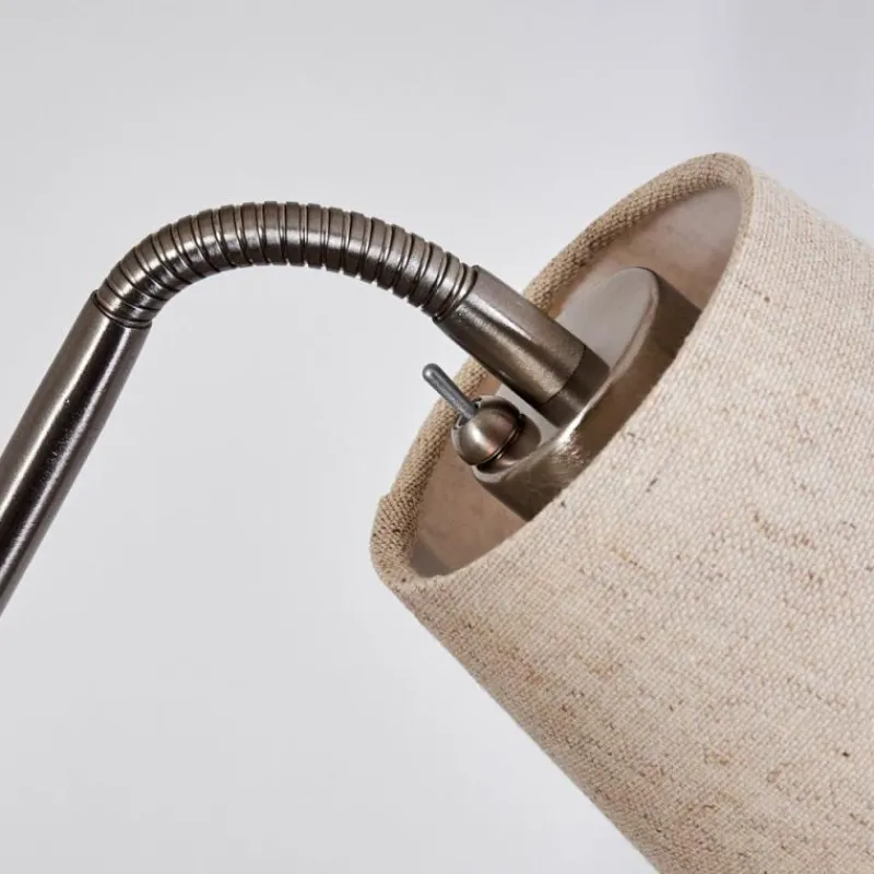 Lampes En Tissu-hofstein Lampadaire Gunstock Nickel brillant, 2 lumières