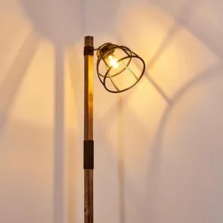 Lampes Vintages & Rétros-hofstein Lampadaire Haervej Bois foncé, Noir, 1 lumière