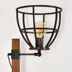Lampes Vintages & Rétros-hofstein Lampadaire Haervej Bois foncé, Noir, 1 lumière