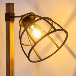 Lampes Vintages & Rétros-hofstein Lampadaire Haervej Bois foncé, Noir, 1 lumière