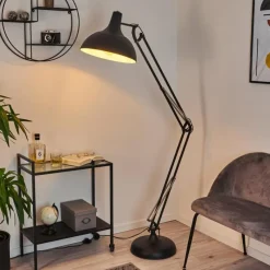 hofstein Lampadaire Hallsta Chrome, Noir, 1 lumière