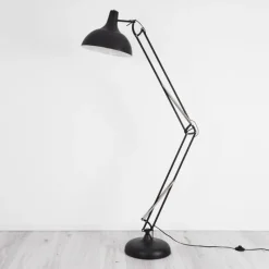 hofstein Lampadaire Hallsta Chrome, Noir, 1 lumière