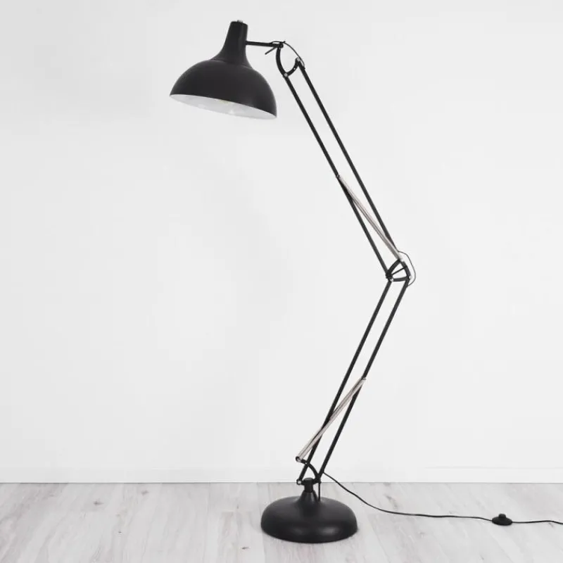 hofstein Lampadaire Hallsta Chrome, Noir, 1 lumière