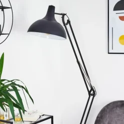 hofstein Lampadaire Hallsta Chrome, Noir, 1 lumière