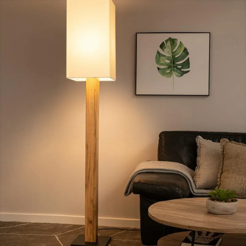 Lampes En Tissu-hofstein Lampadaire Ham Brun, 1 lumière