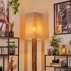 Lampes En Tissu-hofstein Lampadaire Ham Écru, Noir, 1 lumière