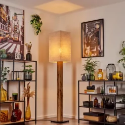 Lampes En Tissu-hofstein Lampadaire Ham Écru, Noir, 1 lumière