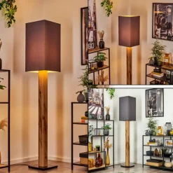 Lampes En Tissu-hofstein Lampadaire Ham Écru, Noir, 1 lumière