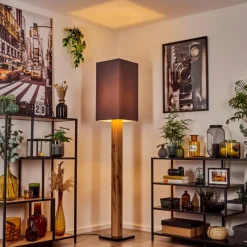 Lampes En Tissu-hofstein Lampadaire Ham Écru, Noir, 1 lumière