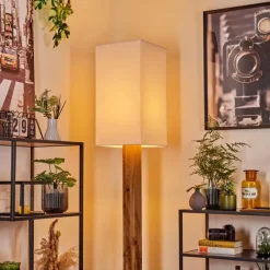 Lampes En Tissu-hofstein Lampadaire Ham Écru, Noir, 1 lumière