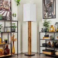 Lampes En Tissu-hofstein Lampadaire Ham Écru, Noir, 1 lumière