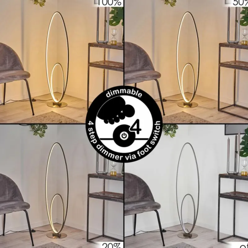 hofstein Lampadaire Harpeth LED Gris, 1 lumière