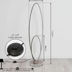 hofstein Lampadaire Harpeth LED Gris, 1 lumière