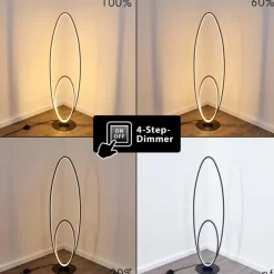 hofstein Lampadaire Harpeth LED Noir, 1 lumière* Lampadaires Et Lampes Sur Pied