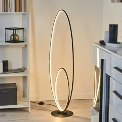 hofstein Lampadaire Harpeth LED Noir, 1 lumière* Lampadaires Et Lampes Sur Pied