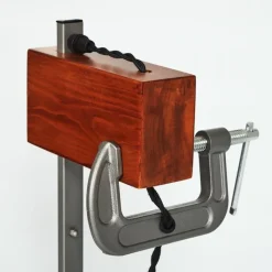 Style Boho-Chic-hofstein Lampadaire Hautahi Gris, Bois foncé, 2 lumières