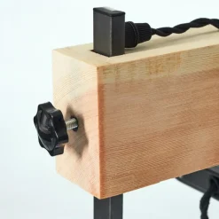 Style Boho-Chic-hofstein Lampadaire Hautahi Gris, Bois clair, 2 lumières