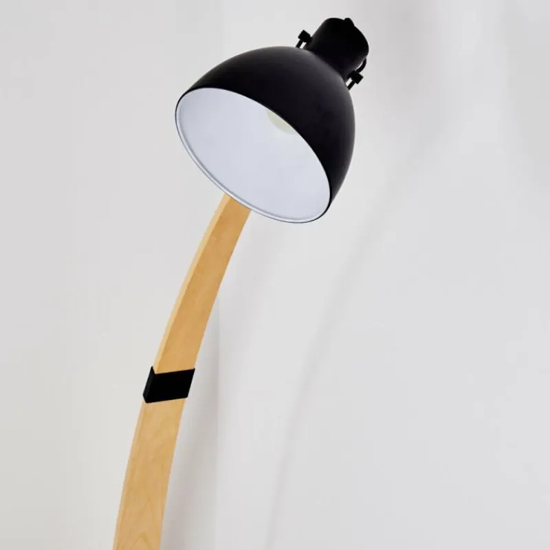 Luminaires Scandinaves-hofstein Lampadaire Higashi Bois clair, Noir, 1 lumière