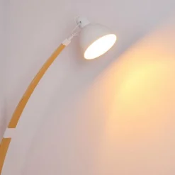 Luminaires Scandinaves-hofstein Lampadaire Higashi Bois clair, Blanc, 1 lumière