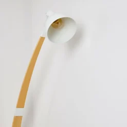 Luminaires Scandinaves-hofstein Lampadaire Higashi Bois clair, Blanc, 1 lumière