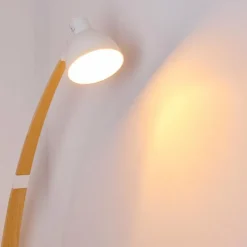 Luminaires Scandinaves-hofstein Lampadaire Higashi Bois clair, Blanc, 1 lumière