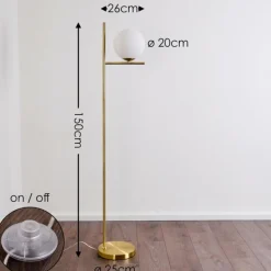 hofstein Lampadaire Hogatza Laiton, 1 lumière