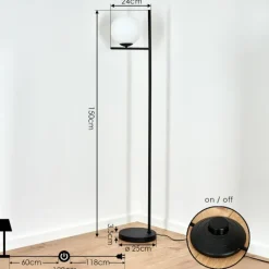 hofstein Lampadaire Hogatza Noir, 1 lumière