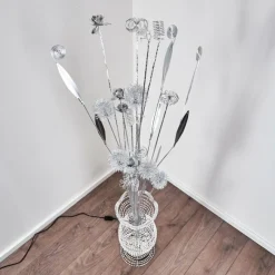 hofstein Lampadaire Holar LED Chrome, 6 lumières, Changeur de couleurs