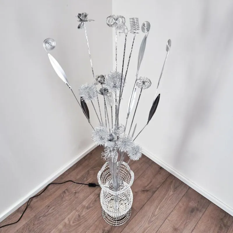 hofstein Lampadaire Holar LED Chrome, 6 lumières, Changeur de couleurs