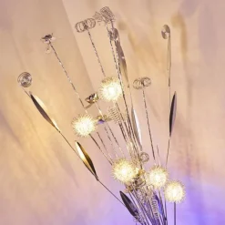 hofstein Lampadaire Holar LED Chrome, 6 lumières, Changeur de couleurs